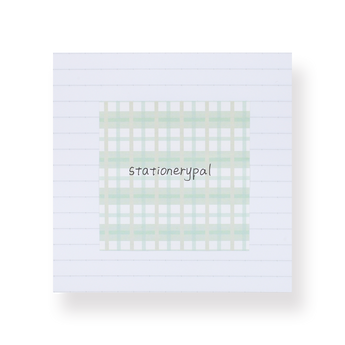 Plaid Pull-Out Sticky Notes - Green - Stationery Pal