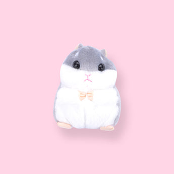 Plushy Gray Hamster Keychain - Stationery Pal