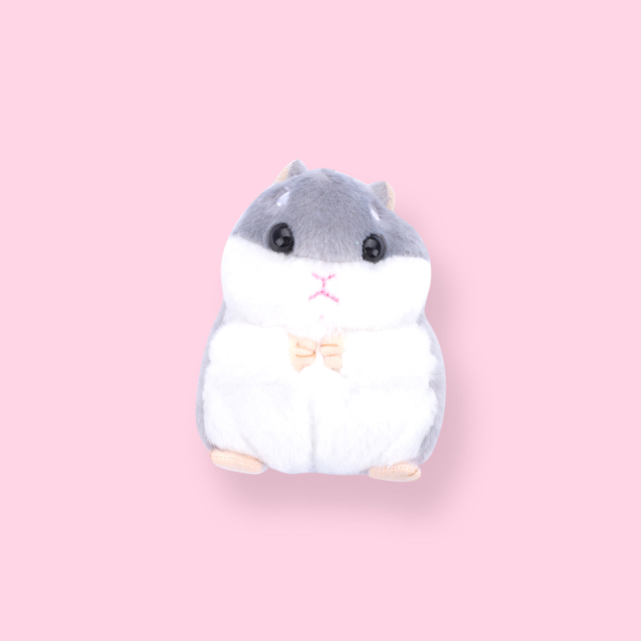 Plushy Gray Hamster Keychain