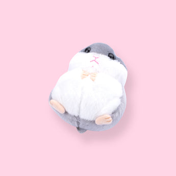 Plushy Gray Hamster Keychain - Stationery Pal