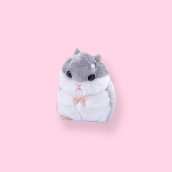 Plushy Gray Hamster Keychain - Stationery Pal