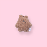 Plushy Mask Bear Keychain - Coffee - Stationery Pal