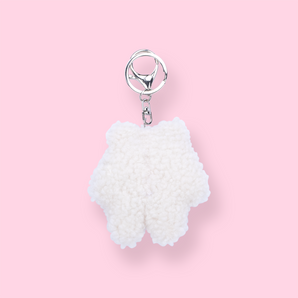 Plushy Sad Bear Keychain - White - Stationery Pal