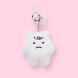 Plushy Sad Bear Keychain - White - Stationery Pal