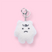 Plushy Sad Bear Keychain - White