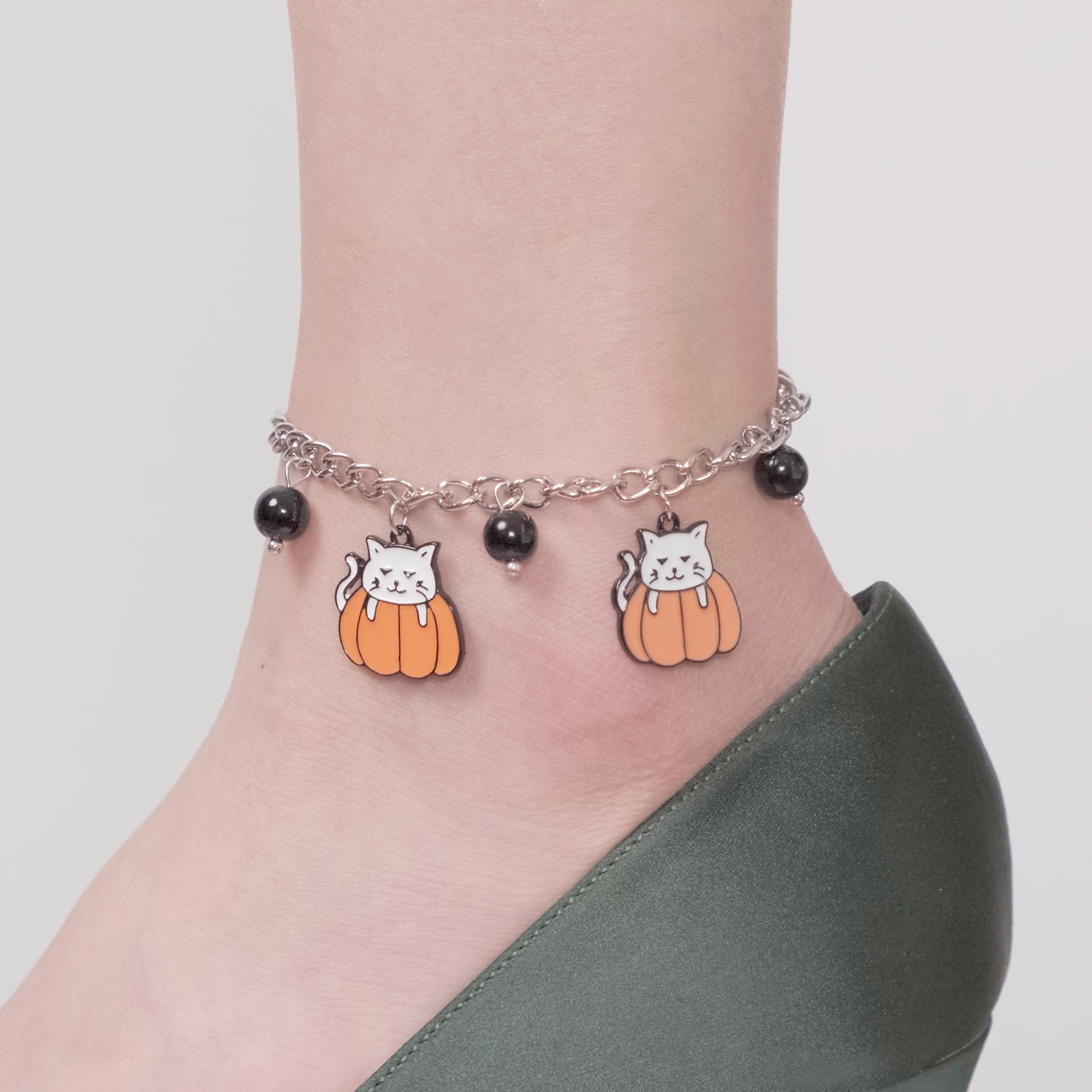 Pumpkin Cat Alloy Bracelet