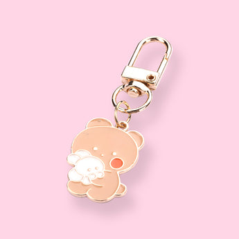 Rabbit & Bear Metal Keychain - Stationery Pal