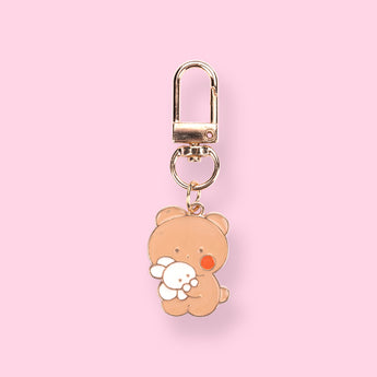 Rabbit & Bear Metal Keychain - Stationery Pal