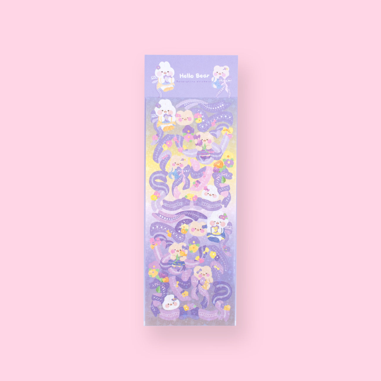 Polco Ribbon Bear Stickers - Purple