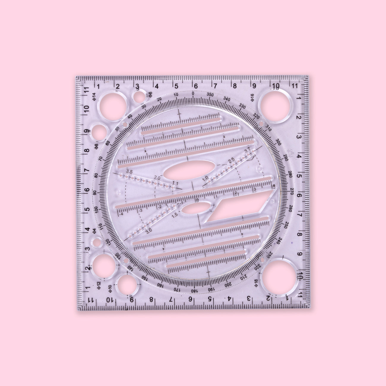 Rotatable Multifunctional Geometric Ruler – Stationery Pal