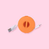 Round Rotatable Charging Cable Organizer Storage - Orange - Stationery Pal