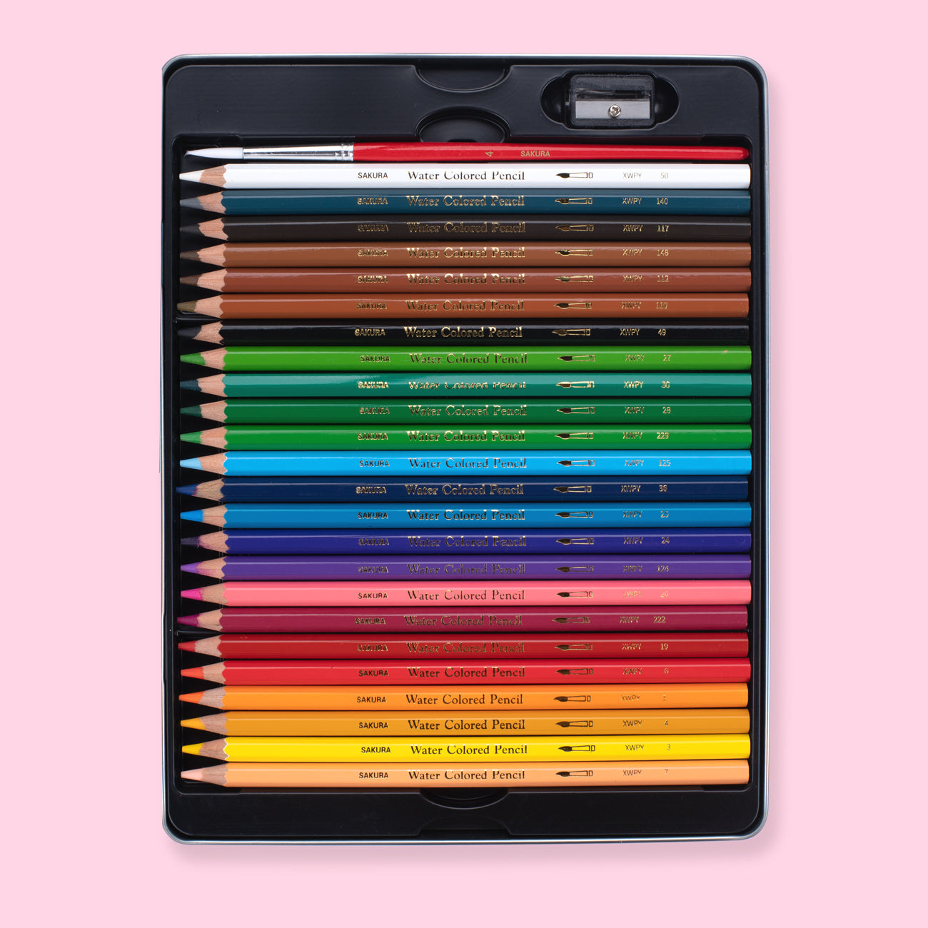 Sakura Tin Box Set - Water Colored Pencils - 24 colors