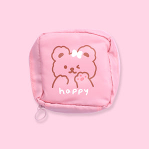 Sanitary Napkin Storage Pouch - Pink Bear - Stationery Pal