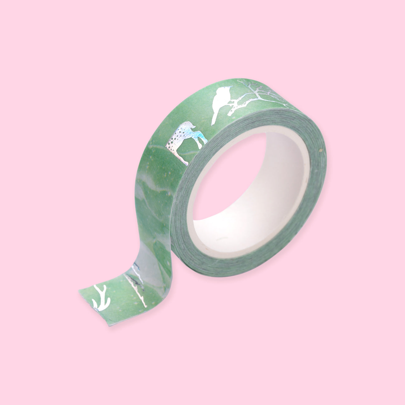 Silver Foil Washi Tape - Forest