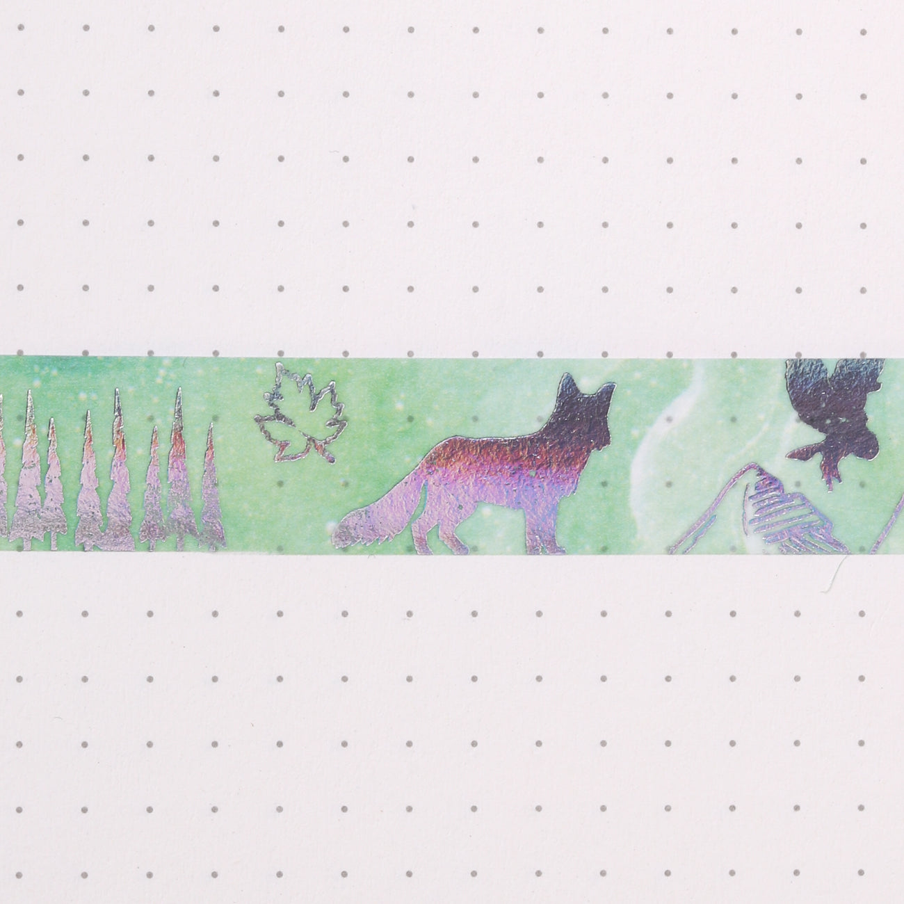 Silver Foil Washi Tape - Forest