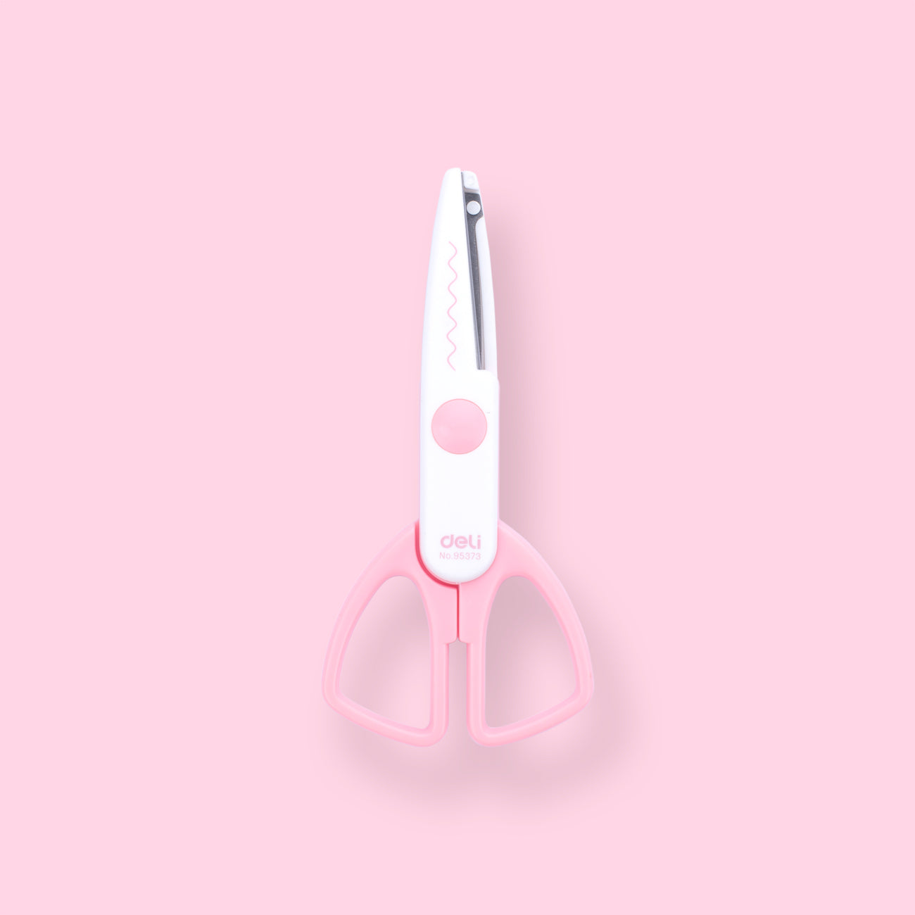 Stainless Wave Pattern Scissors - Pink