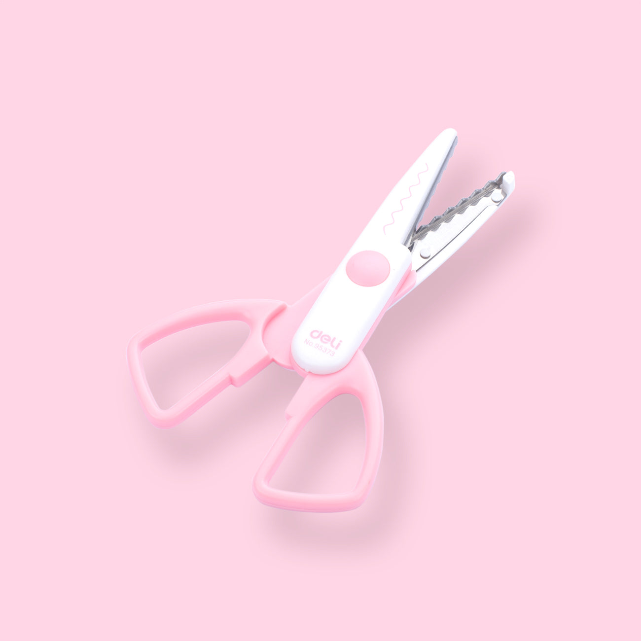 Stainless Wave Pattern Childrens Pinking Scissors - Pink - Stationery Pal