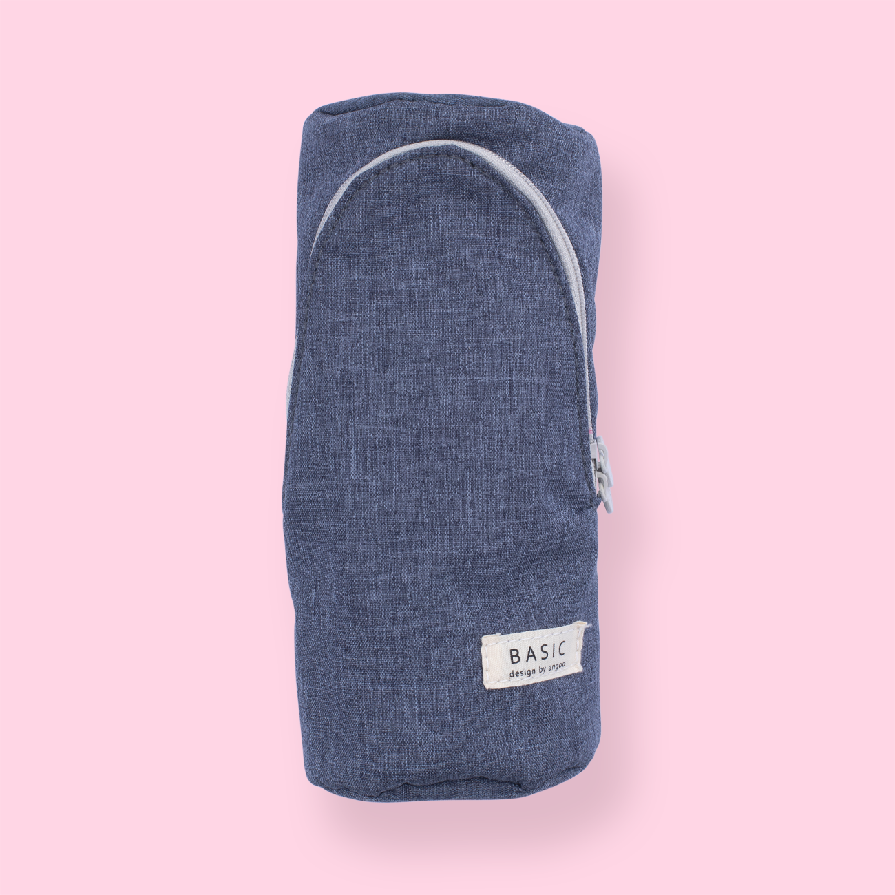 Stand Up Pencil Case - Dark Blue + Gray Side