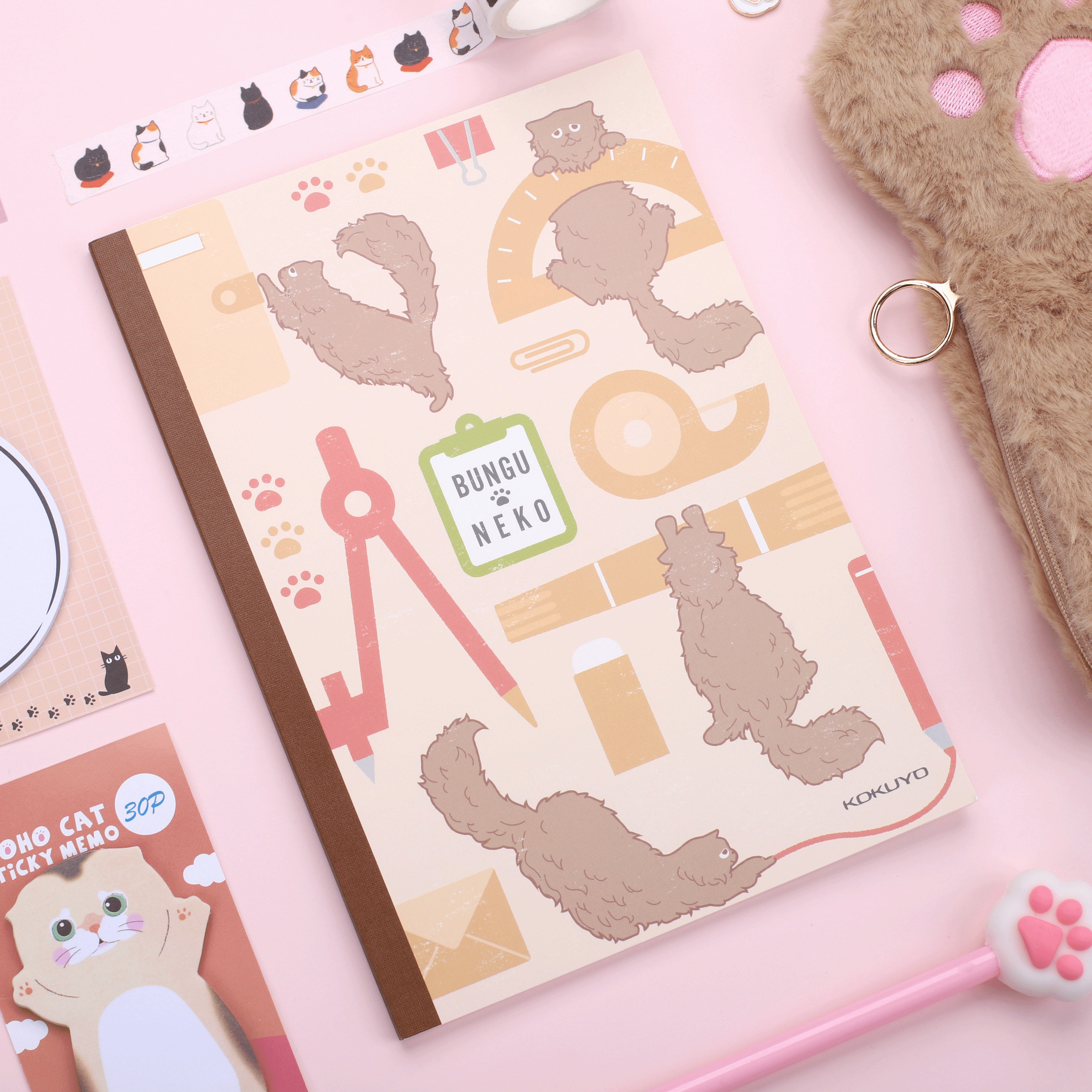 Cat, Cat Notebook, Cat Journal, Cat and Butterfly, Pink Journal