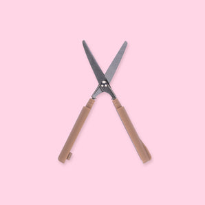 Sun-Star Stickyle Scissors - Compact Type - Brown x Beige - Stationery Pal
