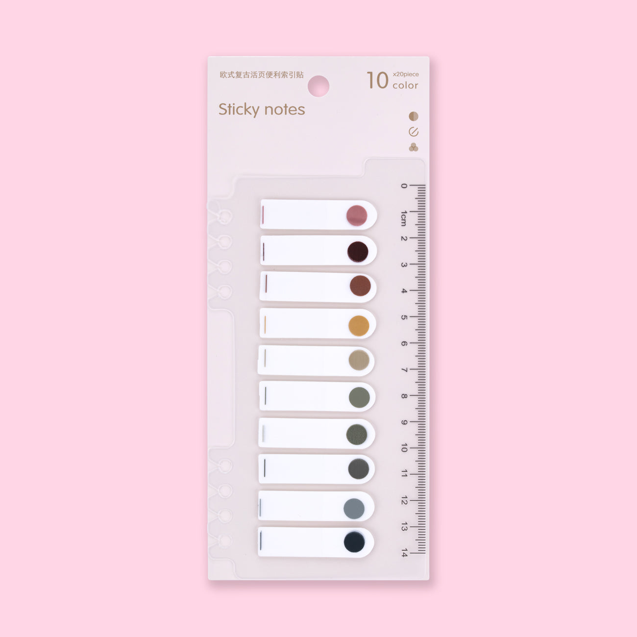 Tag Sticky Notes with Ruler - Set of 10 - Vintage Round – Stationery Pal