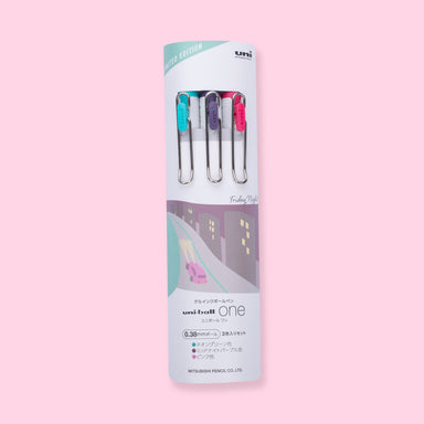 Uni-Ball One Weekend Limited Edition Gel Pen Set - 0.38 mm - Friday Night - Stationery Pal
