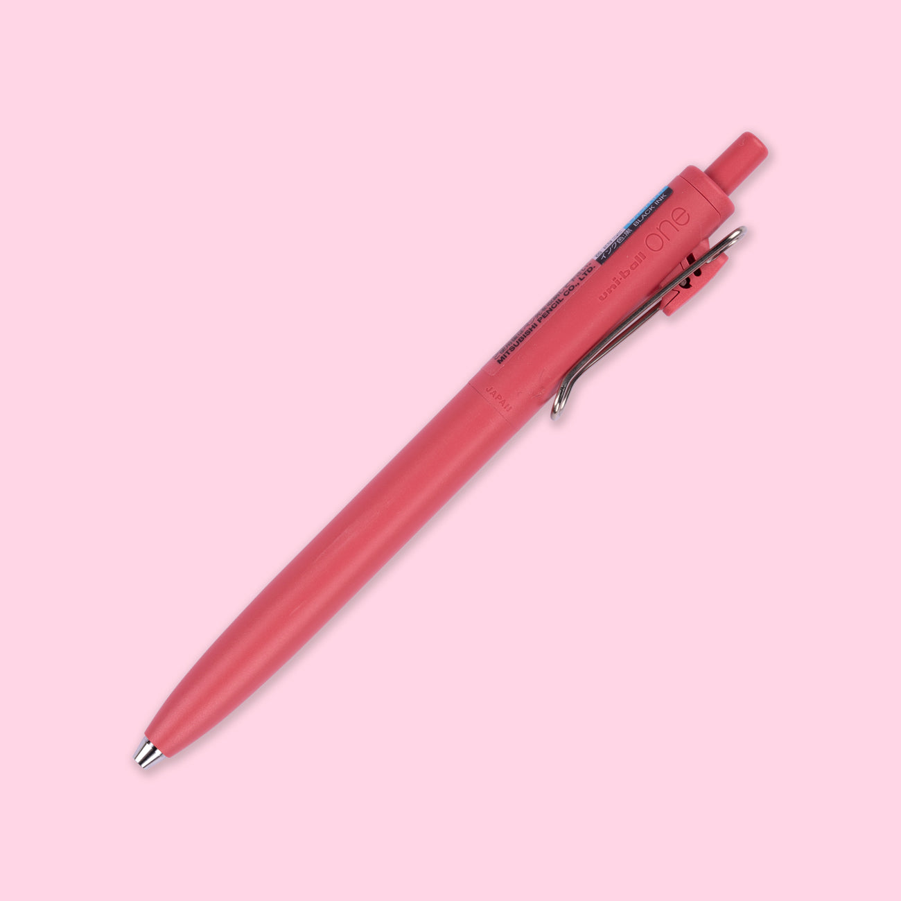 Uni-ball One F 0.5 mm Gel Pen - Fade Red - Black Ink 