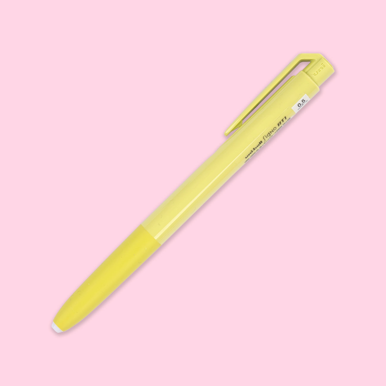 Uni-ball Signo RT1 UMN-155NC Gel Pen -  0.5mm - Lemon Yellow - Black Ink