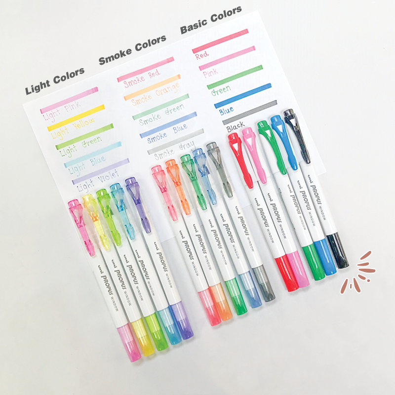 Uni Propus Window Double-Sided Highlighter - 2020 15 New Colors
