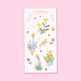 Washi Retro Flower Stickers - Set of 6 - Stationery Pal