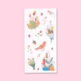 Washi Retro Flower Stickers - Set of 6 - Stationery Pal