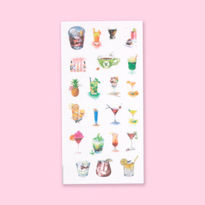 Washi Summer Drink Stickers - Set of 6 - Stationery Pal