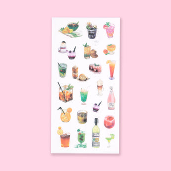 Washi Summer Drink Stickers - Set of 6 - Stationery Pal