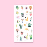 Washi Summer Drink Stickers - Set of 6 - Stationery Pal