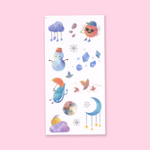 Washi Weather/Mood Sticker - Set of 6 - Stationery Pal