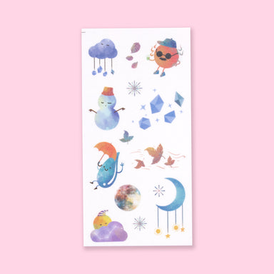 Washi Weather/Mood Sticker - Set of 6 - Stationery Pal