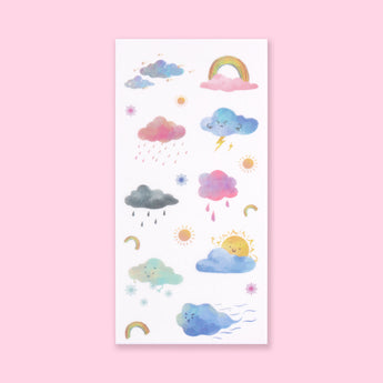 Washi Weather/Mood Sticker - Set of 6 - Stationery Pal