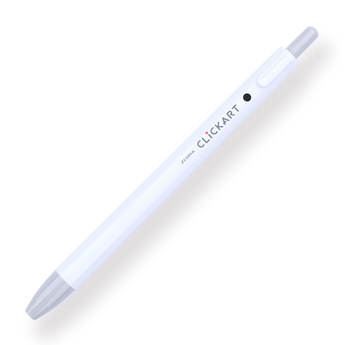 Zebra Clickart Retractable Sign Pen - 0.6 mm - Light Gray - Stationery Pal