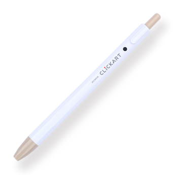 Zebra Clickart Retractable Sign Pen - 0.6 mm - Sand Beige - Stationery Pal