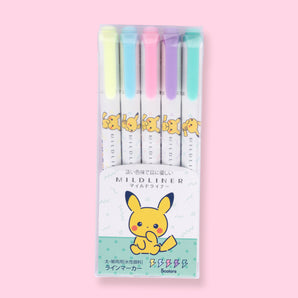 Zebra Mildliner Double-Sided Highlighter Limited Edition Set - Fine / Bold - Baby Pikachu - Stationery Pal