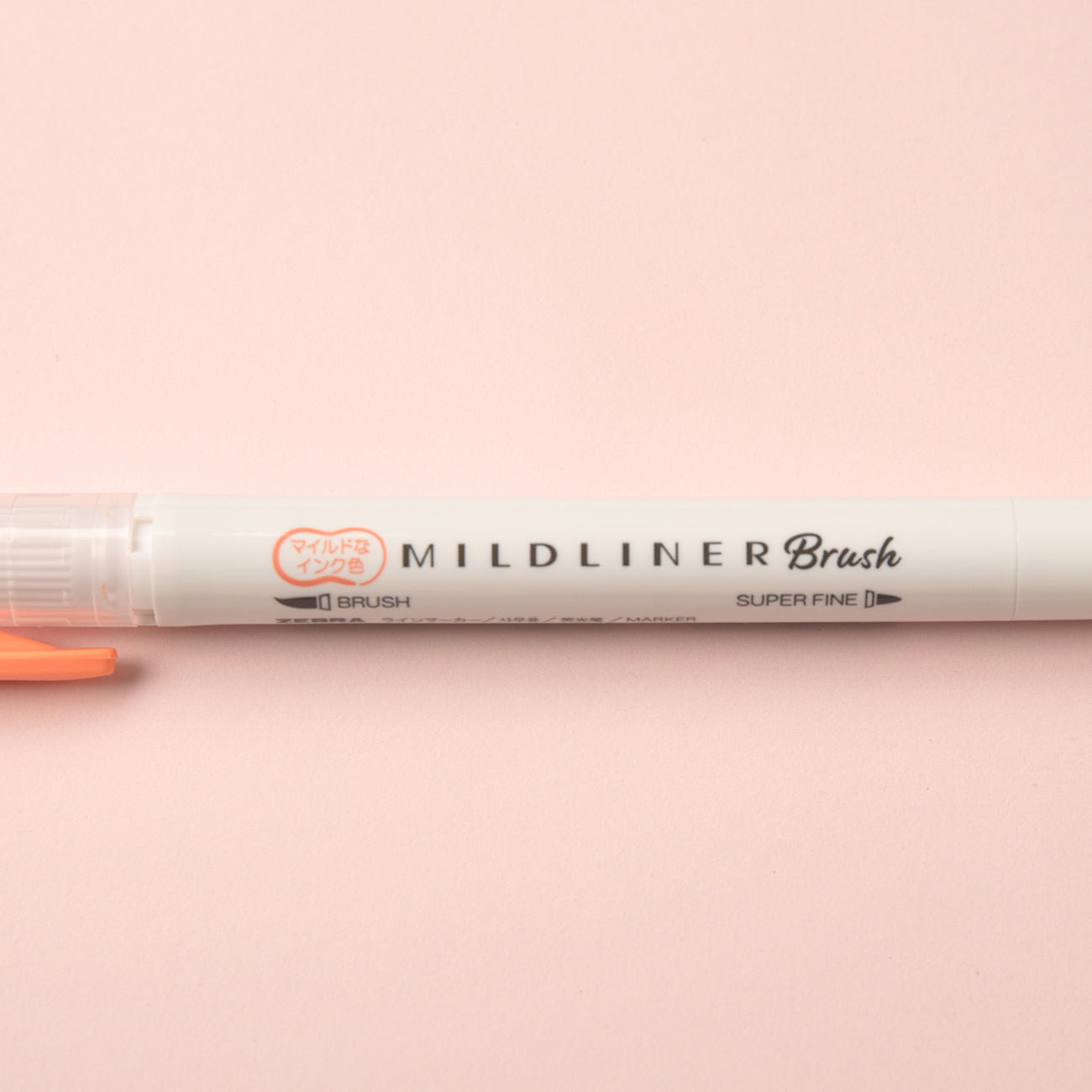 Zebra Mildliner Double Ended Brush Pen - Brush / Fine - Mild Apricot
