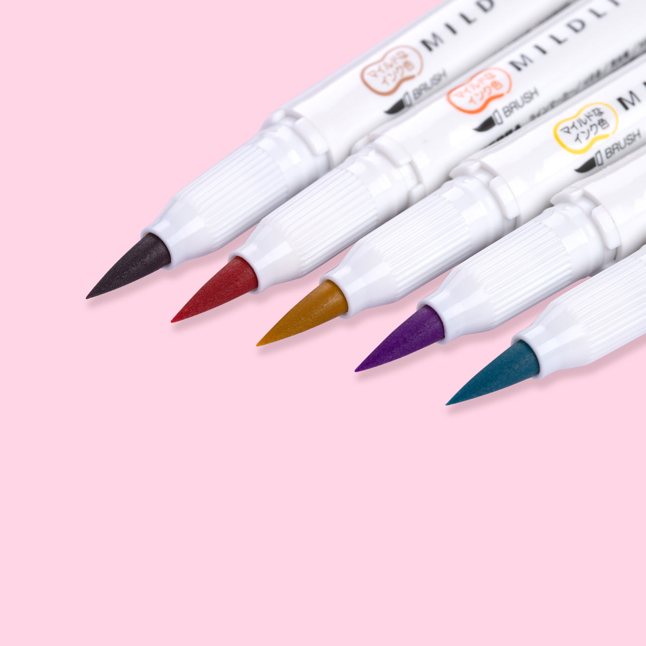 Zebra Mildliner Double Ended Brush Pen - Set of 5 - Warm Color Set