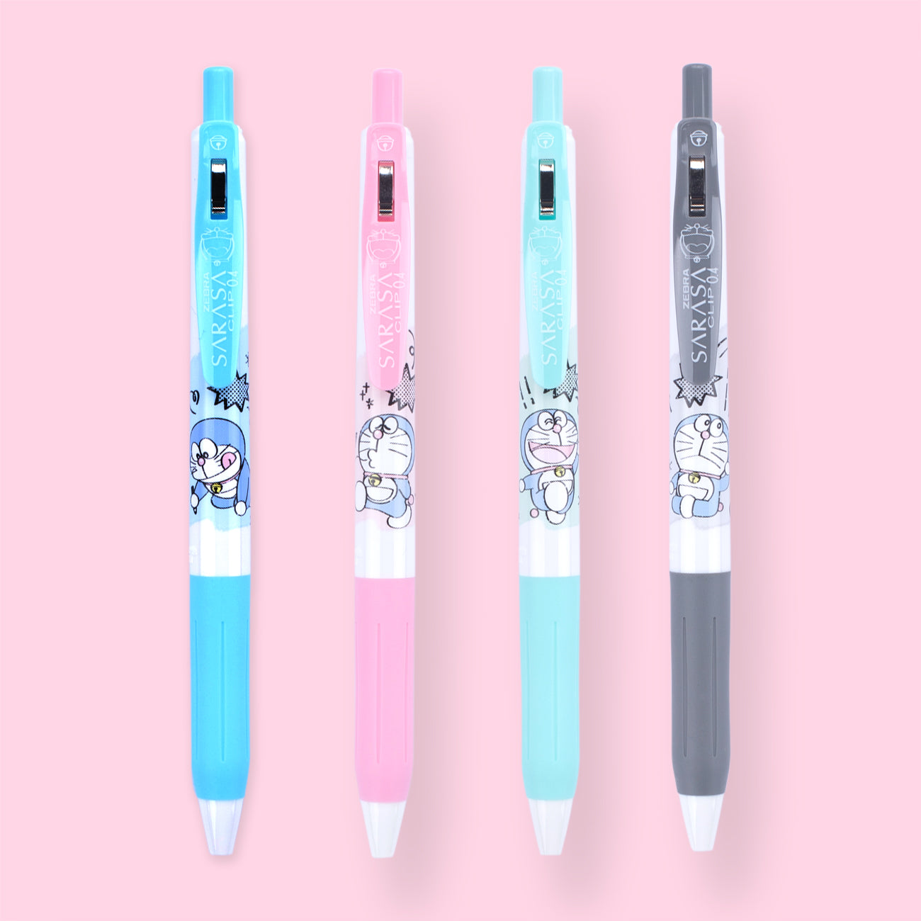 Zebra Sarasa Doraemon Clip Gel Pen 0.4mm - 4 Color Set A