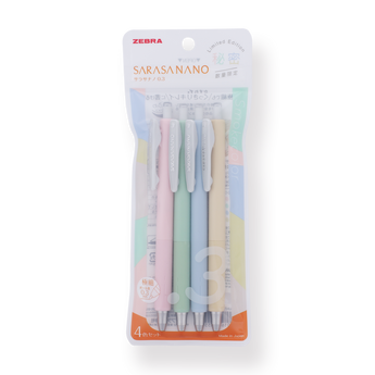 Zebra Sarasa NANO Limited Edition Gel Pen - 0.3 mm - Secret Series - Set of 4 - Stationery Pal