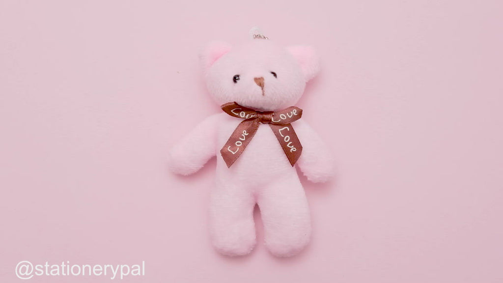 Plushy Teddy Bear Keychain - Pink