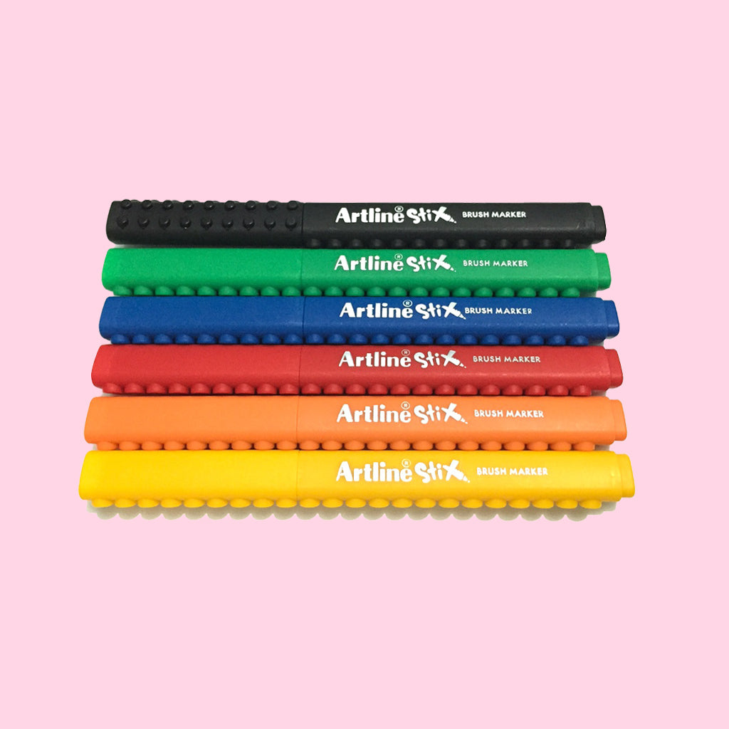 Artline Stix Brush Markers, Pack of 10, Brush Pens for Modern Calligraphy  and Hand Lettering, Great for Beginners, Brush Pen Set 