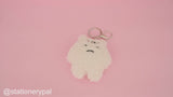 Plushy Sad Bear Keychain - White