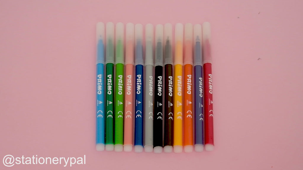 PRIMO Fine-tip Fibre Pens - Set of 12 