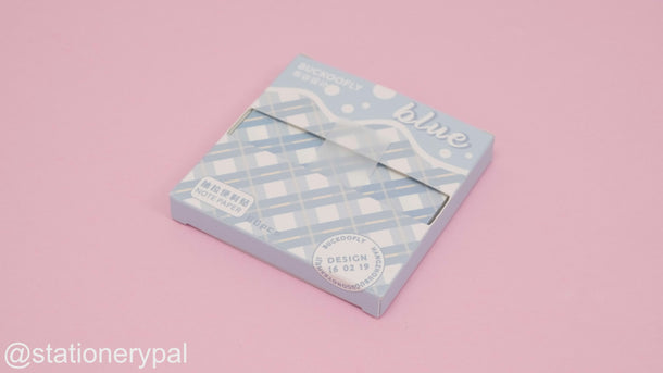 Plaid Pull-Out Sticky Notes - Blue