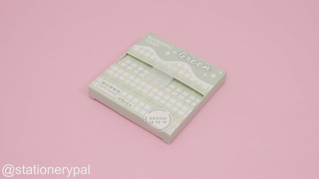 Plaid Pull-Out Sticky Notes - Green